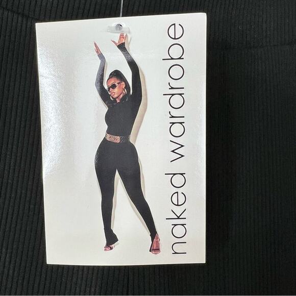 Naked Wardrobe Oh So Snatched Ribbed Leggings Black High Rise Size S NEW - Picture 7 of 7